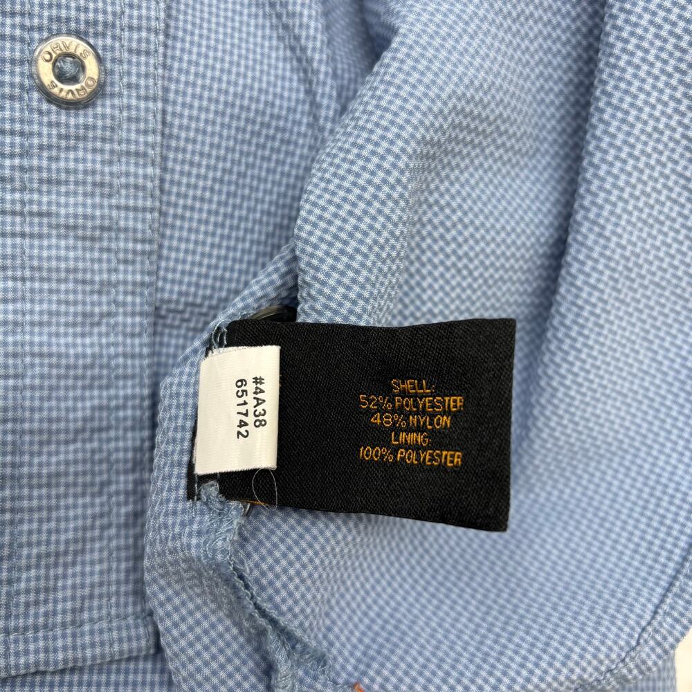 Orvis Trout Bum Mens XL Light‎ Blue Vented Textured Long Sleeve Button Shirt - Picture 3 of 6